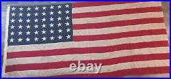 Vintage Valley Forge Co. WWII Era American 48 Star Flag Stitched 5' x 9.5' USA