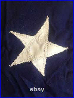 Vintage WW2 Era 48 Star American U. S. Flag 5' X 9.5' Sewn Stars Stripes