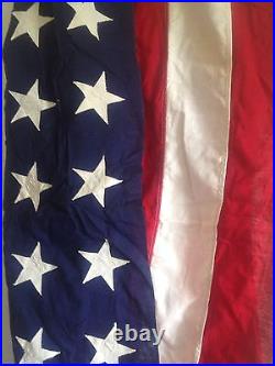 Vintage WW2 Era 48 Star American U. S. Flag 5' X 9.5' Sewn Stars Stripes