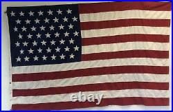 Vtg 1950s paramount 49 star Huge american flag ajax made in usa 4x6 Ft
