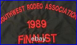 Vtg 1989 Southwest Rodeo Bull Riding Finalist Jacket M USA Cowboy 80s Texas AZ