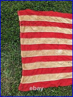 Vtg 48 Star Large American Flag WW2 Era Flown 57 x 34 Cotton USA