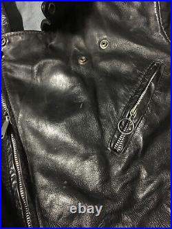 Vtg 60s 70s Brooks Leather Motorcycle Jacket S M Custom Liner USA Grunge Biker