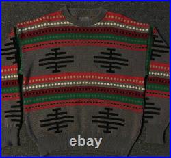 Vtg 70s 80s Pendleton High Grade Western Wear Wool Sweater L USA Native Aztec