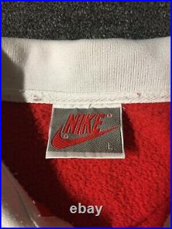 Vtg 80s 90s Nike Striped Colorblock Polo Sweatshirt M L Agassi Hip Hop Swoosh