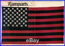 Vtg 80s Mosquitohead All Over Print Shirt L USA America Protest Flag Art