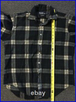 Vtg 90s Polo Ralph Lauren 100% Cashmere Flannel Shirt M L Sport Sailing Plaid