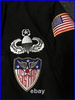 Vtg 90s Rothco Flyers Jacket M US Air Force Blue Angels Airwolf Military Army