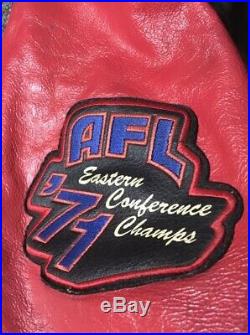 Vtg Avirex Eagles 1971 Champs Varsity Leather Jacket 3XL USA Football AFL Polo
