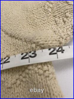 Vtg POLO Ralph Lauren 90's American Flag Knit USA Cream Wool Sweater Large Men