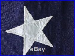 WW2 Era 48 Star American U. S. Flag 5'x9.5' Stiched Stars Stripes NOS Linen