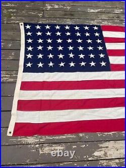 WWII 48 Star American USA Cotton Casket Flag Sewn Valley Forge Flag Co 5' x 9.5