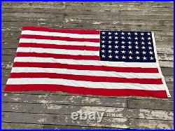 WWII 48 Star American USA Cotton Casket Flag Sewn Valley Forge Flag Co 5' x 9.5