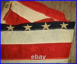 WWII Era 48 Star United States 32 x 60 American Flag USA, Error in Stitching