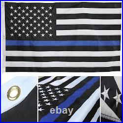(Wholesale Lot 10) 3x5 Embroidered Sewn Thin Blue Line USA American Police Flag
