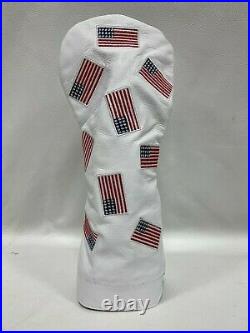 Winston Collection Dancing Flag American Leather Golf Driver Head Cover USA