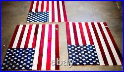 Wooden American Flag Navy Blue Hand-Made 48'' X 27'' 4th Of July Hanging USA