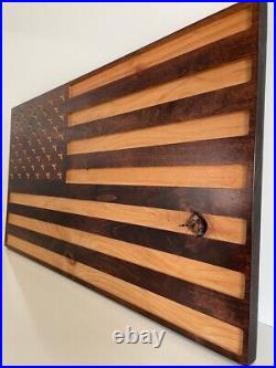 Wooden American Flag Wood flag Wall Art Handcrafted USA Designed flag
