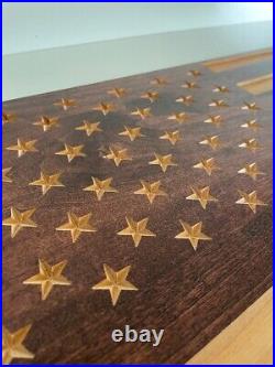 Wooden American Flag Wood flag Wall Art Handcrafted USA Designed flag