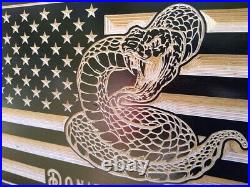 Wooden Flag Don't Tread on Me Rustic American Flag Wooden American Flag Old