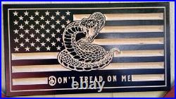 Wooden Flag Don't Tread on Me Rustic American Flag Wooden American Flag Old