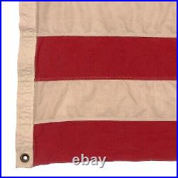 XL Vintage Cotton Sewn Stars American Cloth Flag Embroidered Old Glory USA Large